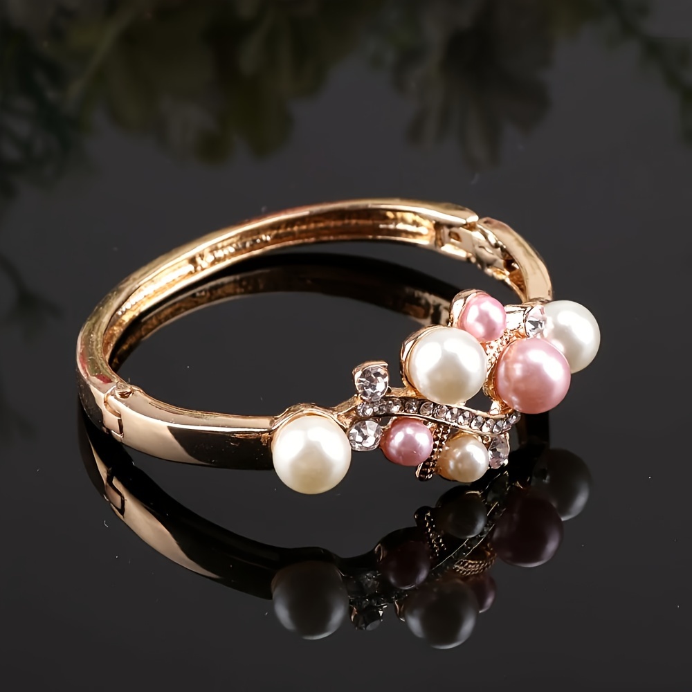 Elegant Pink & White Jewellery Set, Necklace, Bracelet, Earrings, Ring