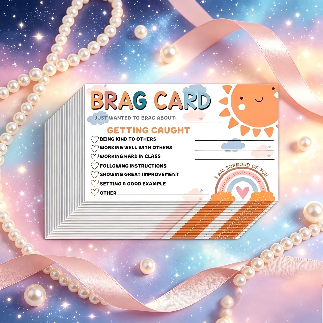 TEMU 52pcs Cards Suitable For Teachers And Parents, Positive Behavior Reinforcement Cards With Encouragement Checkboxes, Back-to-school Supplies,