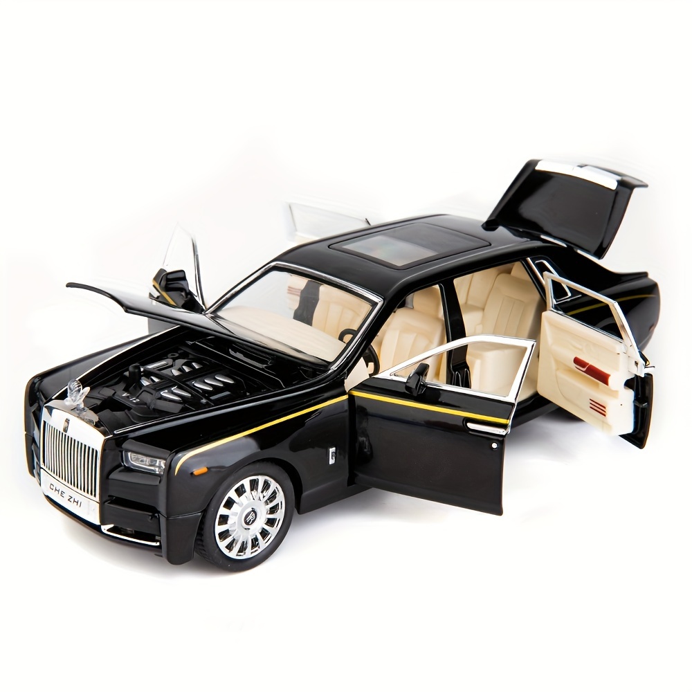 

1/24 Phantom Model Car, Zinc Alloy Pull Back Toy Diecast Toy Cars With Sound And Light For Kids Boy Girl Gift (black)