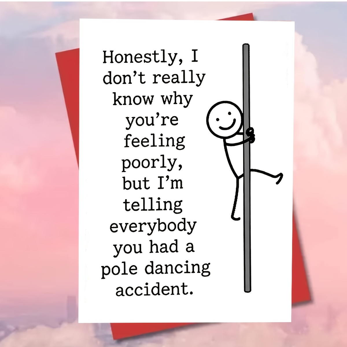 TEMU 1pc Humorous - Card Featuring A And Pole-dancing Design. A Funny Gift For Family, , Or Colleagues; A Unique, Cartoon-style Card Offering A -up