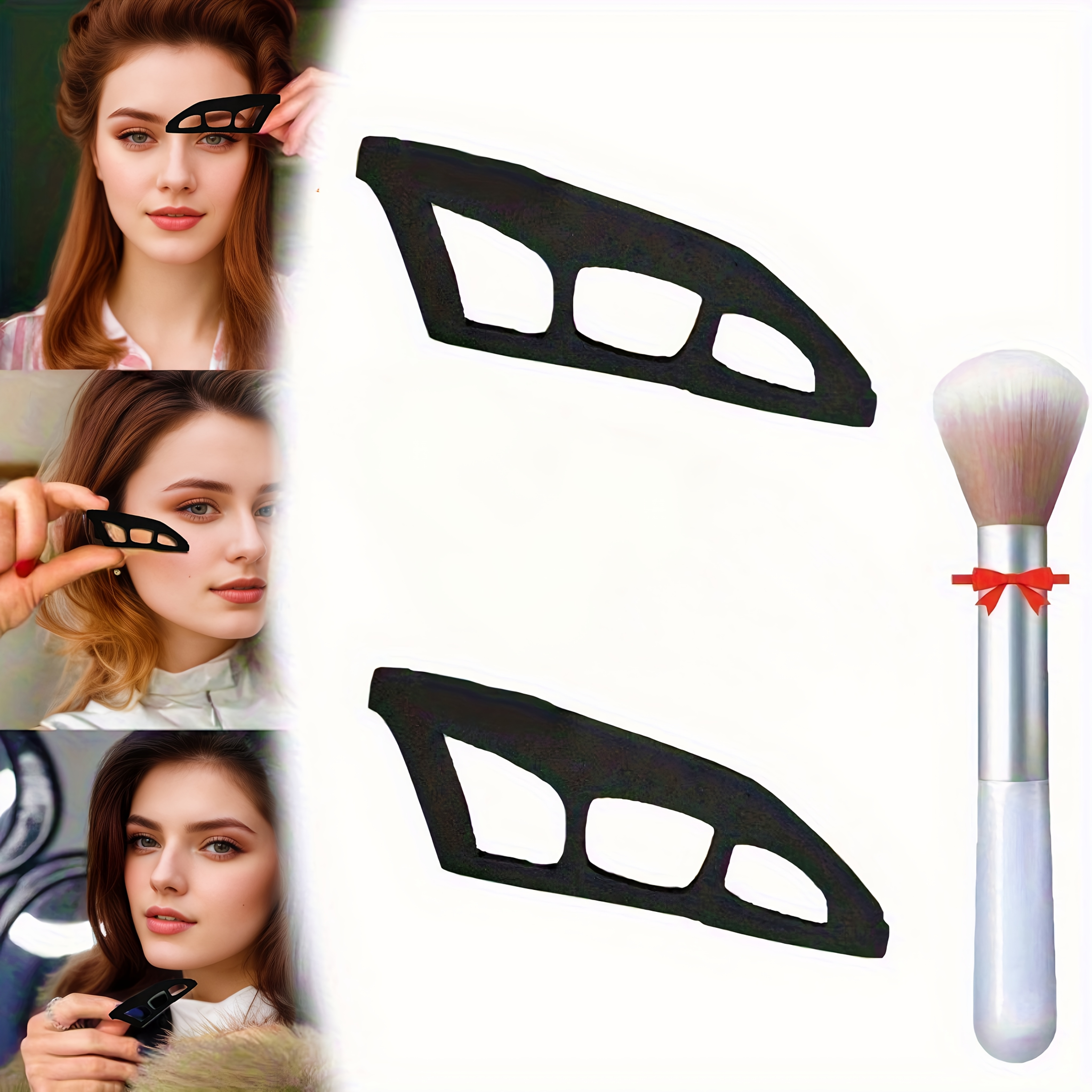 TEMU Silicone Eye Shadow Brush Set - Eye Makeup Assistant, , Eye Shadow Guide, Eye Shadow Eye Makeup Tools, Eye Shadow Template, Very Suitable For