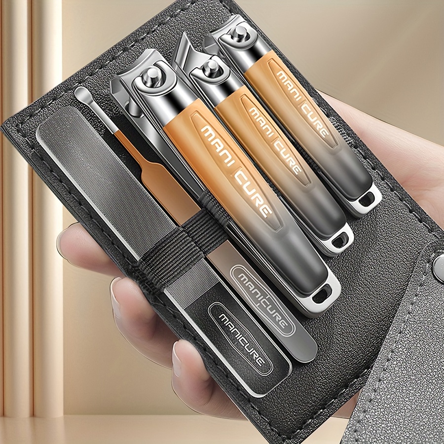 

5 Pieces/set Manicure Set Nail Clipper Kit, All-in-one Set Stainless Steel Pedicure Set With Carrying Pouch