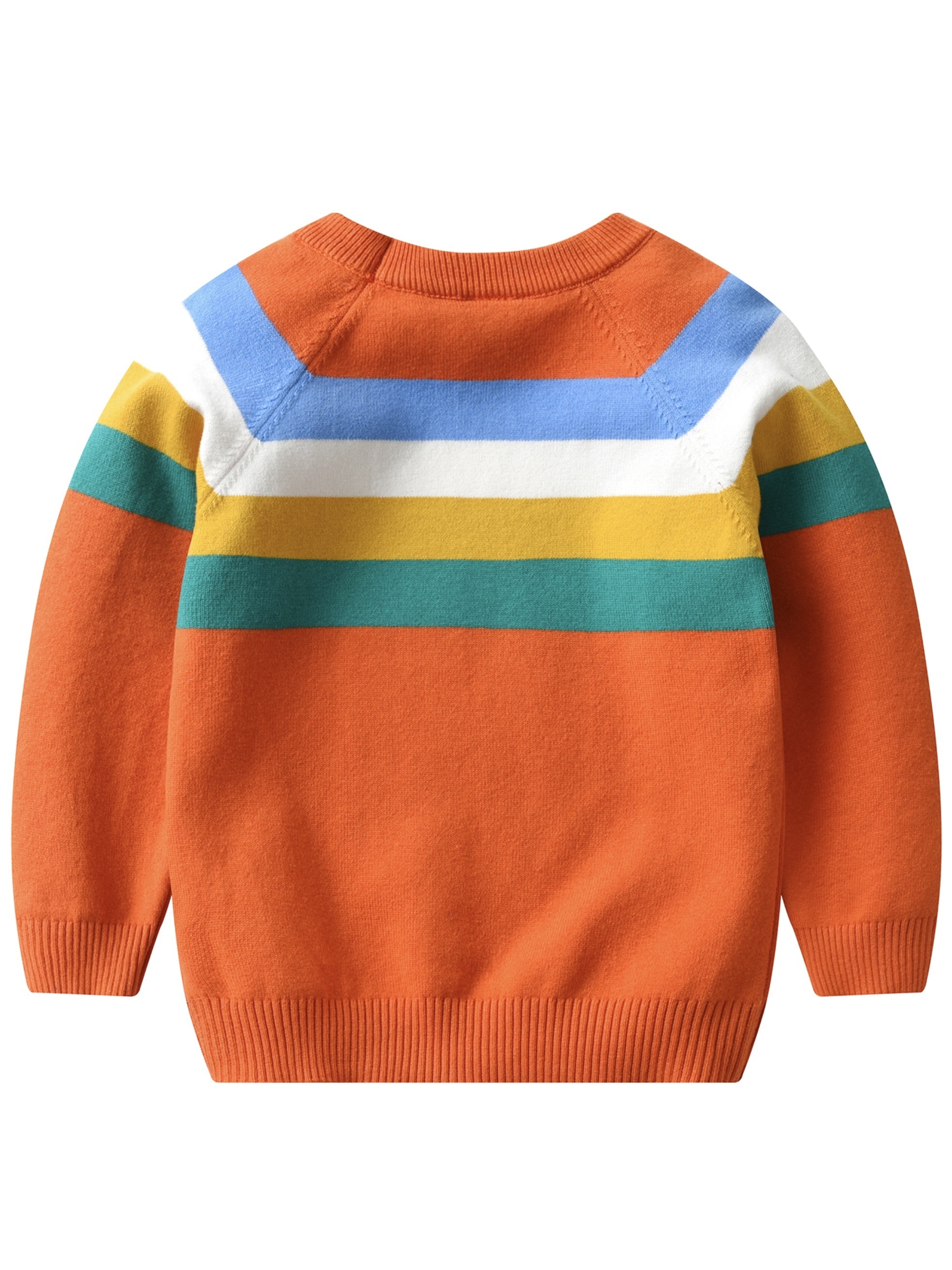 Boys' Striped Pullover Sweater with Round Neck