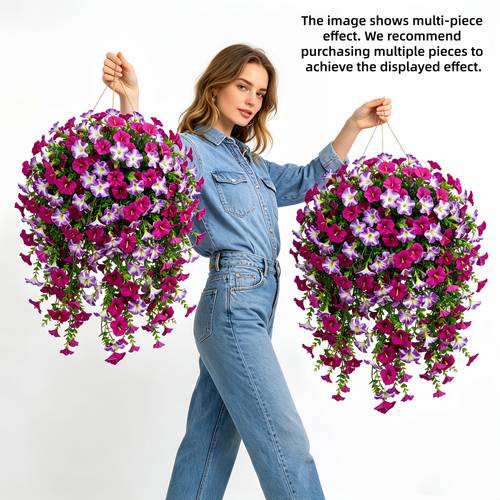 artificial flowers outdoor 3pcs uv resistant pink vine simulation hanging bouquet spring summer decoration suitable for outdoor porch window box decoration