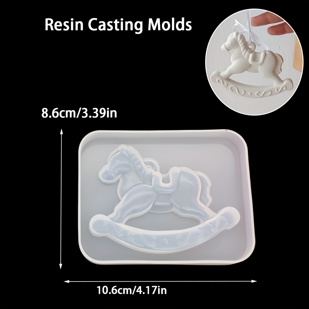 Image of Horse Keychain Resin Epoxy Resin Mould Diy Handmade Pendant Silicone Mould Crafts-diy Concrete Wooden Horse Ornament Silicone Mould Plaster Pendant Casting Mould Epoxy Resin Moulds