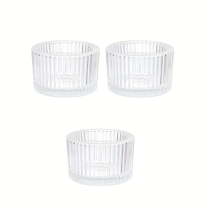 3pcs Of Transparent Tea Light Candle Holders, Suitable For Table Centerpieces, Home Decor, And Party Supplies Made Of Glass