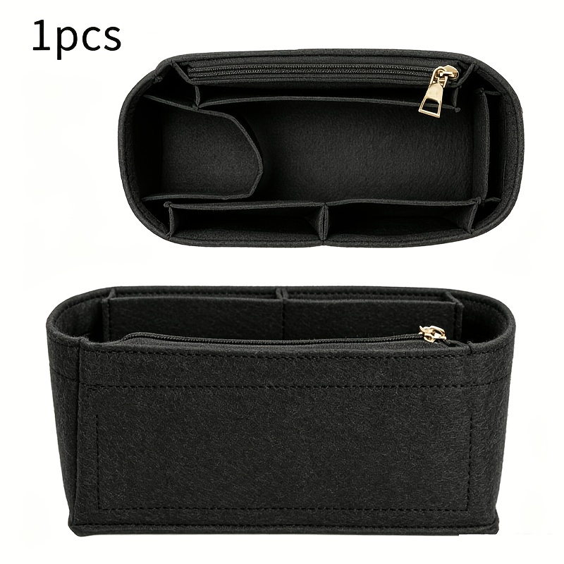 TEMU Sac Doublure Multifonctionnel en Feutre, Sac à Fermeture Éclair Séparé, Rangement pour Cosmétiques, Gobelet, Clés, Sac dans le Sac, Support pour