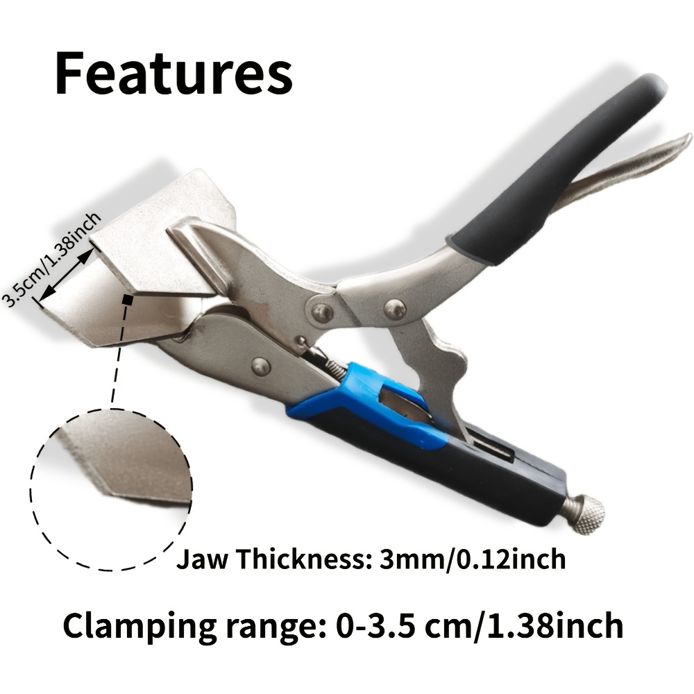 TEMU 8 Inch Locking Sheet Metal Hemming Pliers, 0-3.5cm Clamping Range, Non-slip Handle, Ideal For Automotive, Hvac Duct & Metal Bending Work