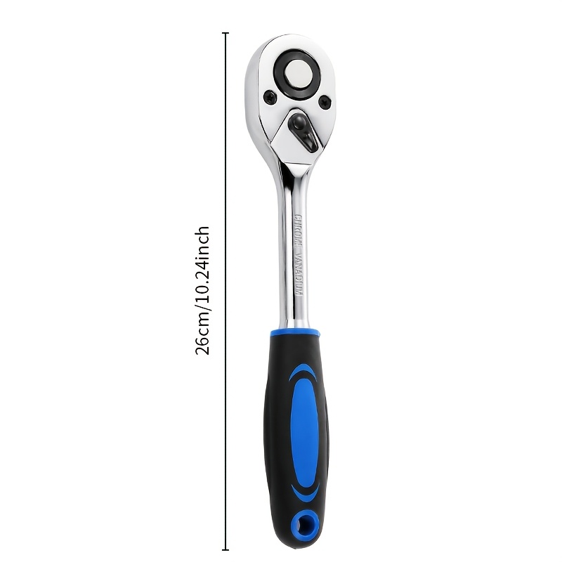 TEMU Chiave a cricchetto a sgancio da 1/2 pollice, chiave a bussola a 72 ad e a risparmio di fatica con design antiscivolo, utensile manuale durevole