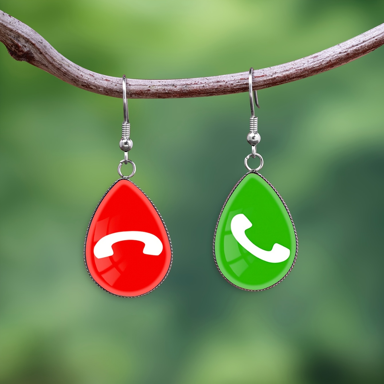 TEMU 1 Paire de Boucles d'Oreilles Minimalistes avec Bouton de Téléphone, Verre Convexe et Crochets en Acier Inoxydable 316 de , Style Adapté aux