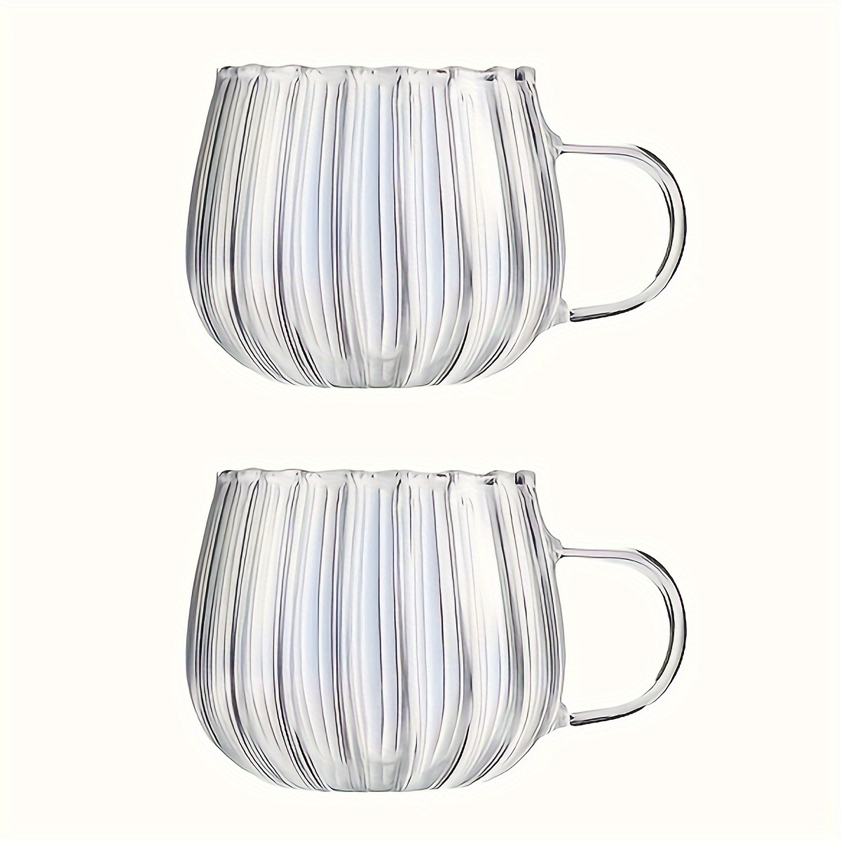 Image of 2pcs/4pcs Pumpkin Shaped Glass Mugs - High Borosilicate Glass Water Glasses 450ml/15.5oz For Coffee, Juice, Milk, Tea, Ideal For Beverages Sinterklaas