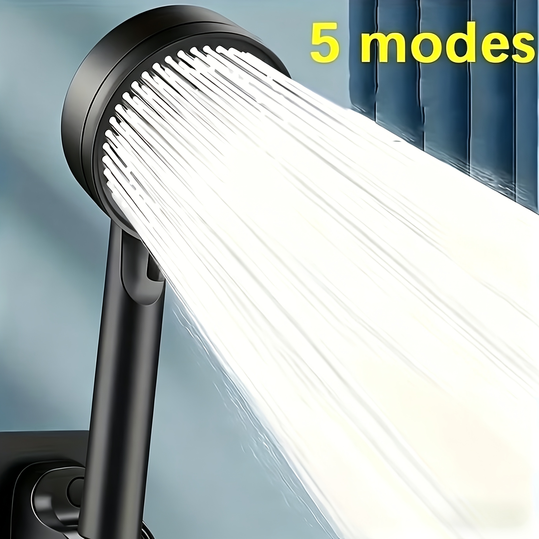 Image of 1pc High-pressure Handheld Showerhead, 5 - Unscented, Suitable For , , No Battery Required - Modern Bathroom Accessory, Water Showerhead, Perfect, For Shower Use For Shower Use