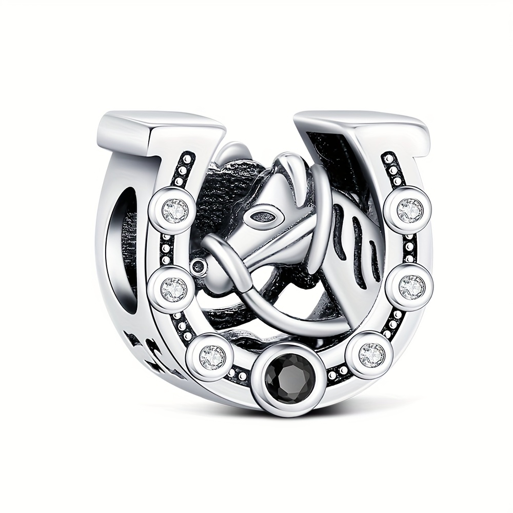 Image of 1pc New Horseshoe Horse Bead Pendant Making Additions Suitable For Bracelets And Necklaces, Wear Festival Horseshoe Festival Gifts