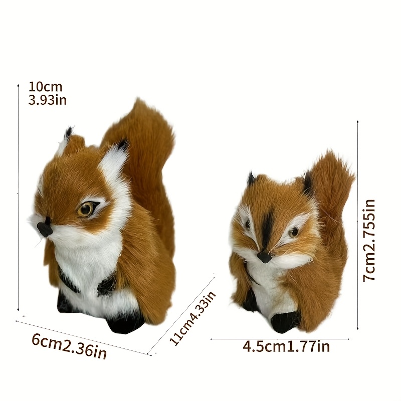 A Set Of 2 Outdoor Decorative Figurines In Of Cute Squirrels For Desktop Display