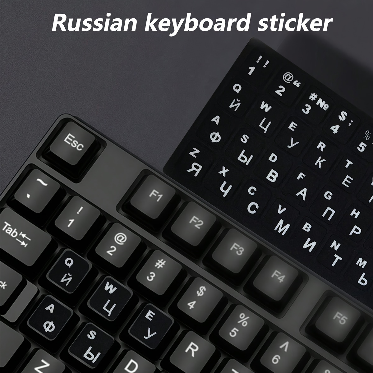 TEMU Keyboard Decal - Matte Pvc Protective Film With Full Alphabet & Numeric Keypad Stickers For Computers And Laptops