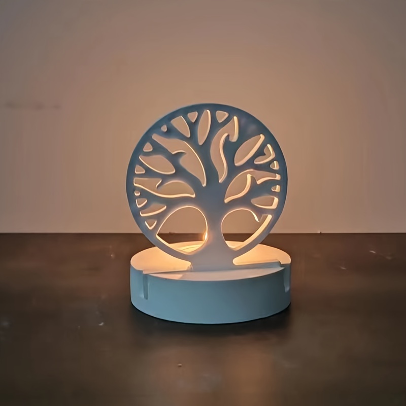 

1pc Diy Gypsum Tree Of Life Candlestick Holder Silicone Mold Plaster Aromatherapy Candle Holder Making Silicone Mold Car Diffuser Decoration Home Decoration Holiday Gift House Silicone Mold