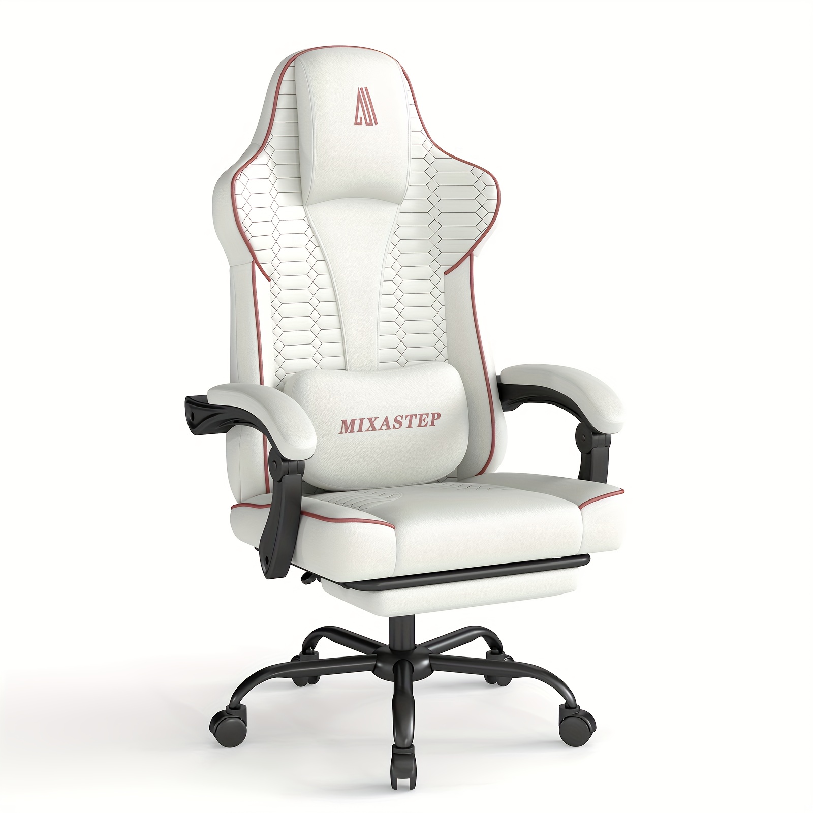 Image of Ergonomic Gaming Chair | Adjustable Backrest And 360-degree Swivel, Red For Adults Up To 150kg, Ideal For Home Office Gaming, Metal And Foam Construction