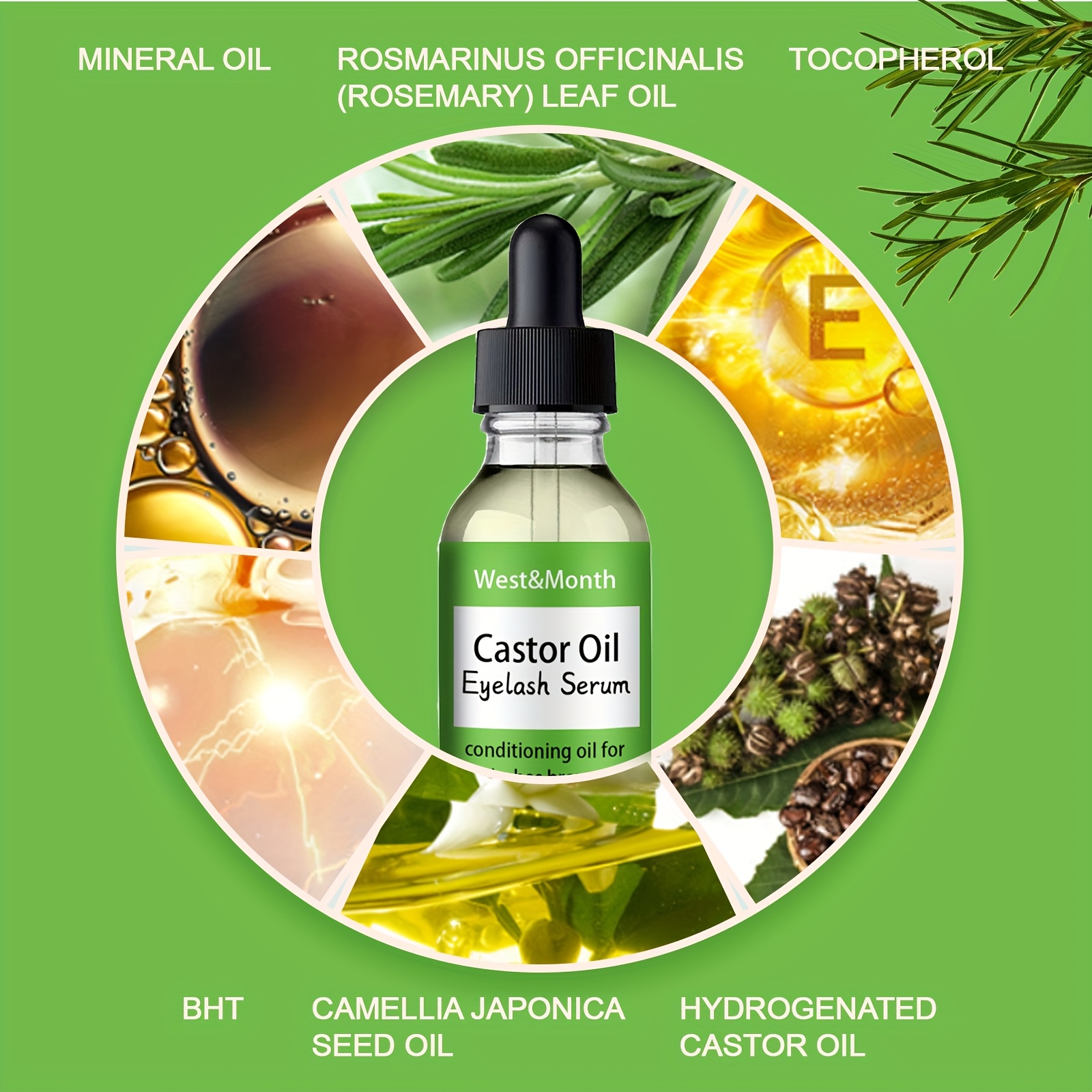 Valentine's Day Eyelash Serum 2pcs - Rich in Castor, Argan, Camtea, Jojoba Oils | Moisturizing, Black, Dense, 60ml