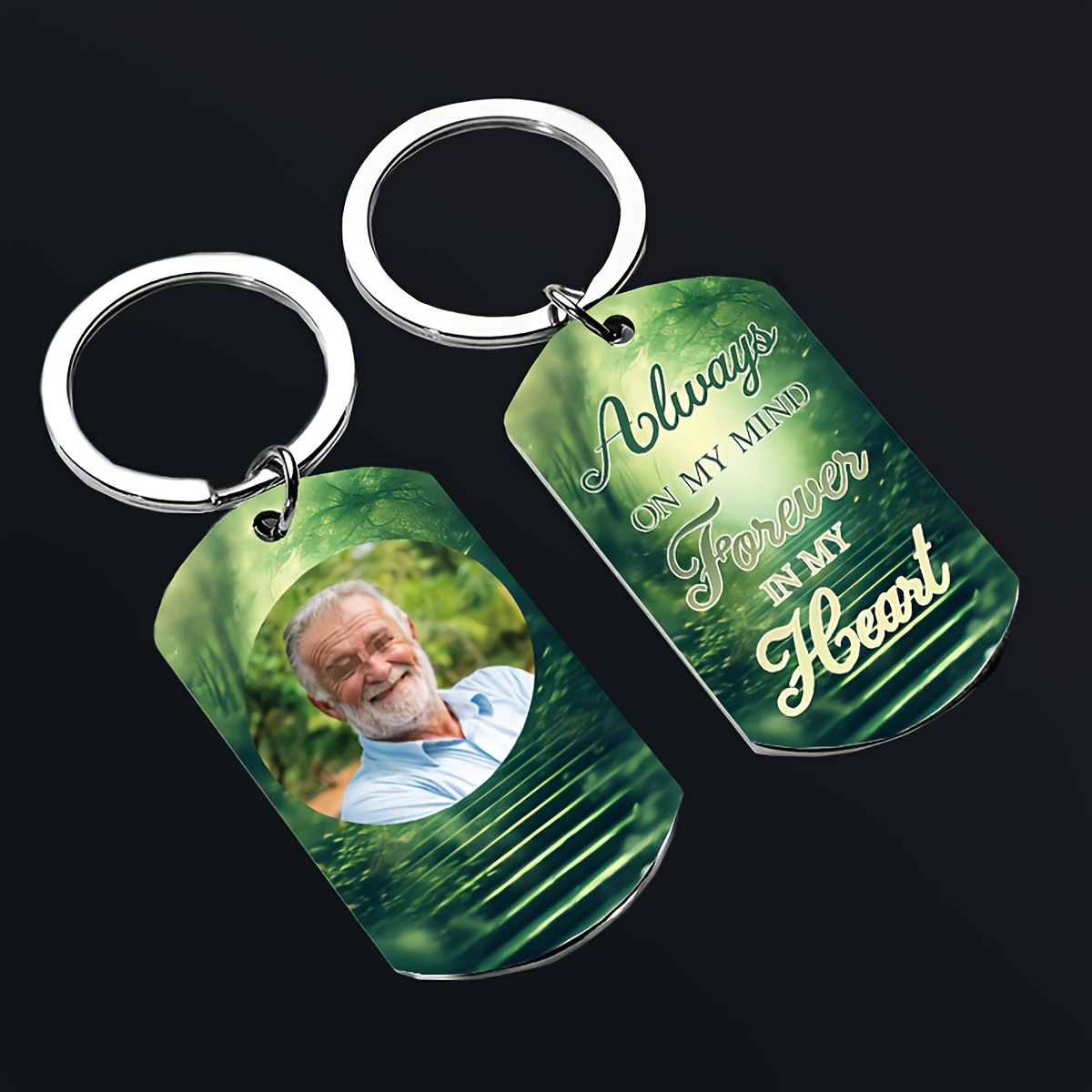 

1pc Custom Memorial Funeral Photo Keychain