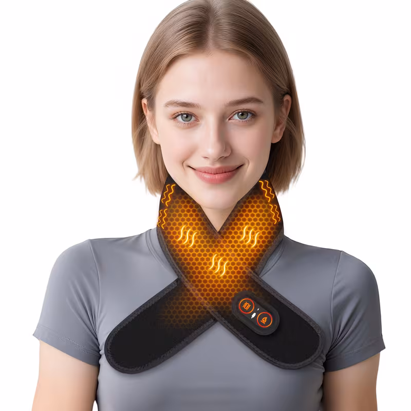 neck heating pad with massage usb heating pad with 3000mah battery 3 heat setting and massage setting electric thermal hot compress neck brace suitable gifts for mothers fathers christmas gifts edition christmas activities Product details 0