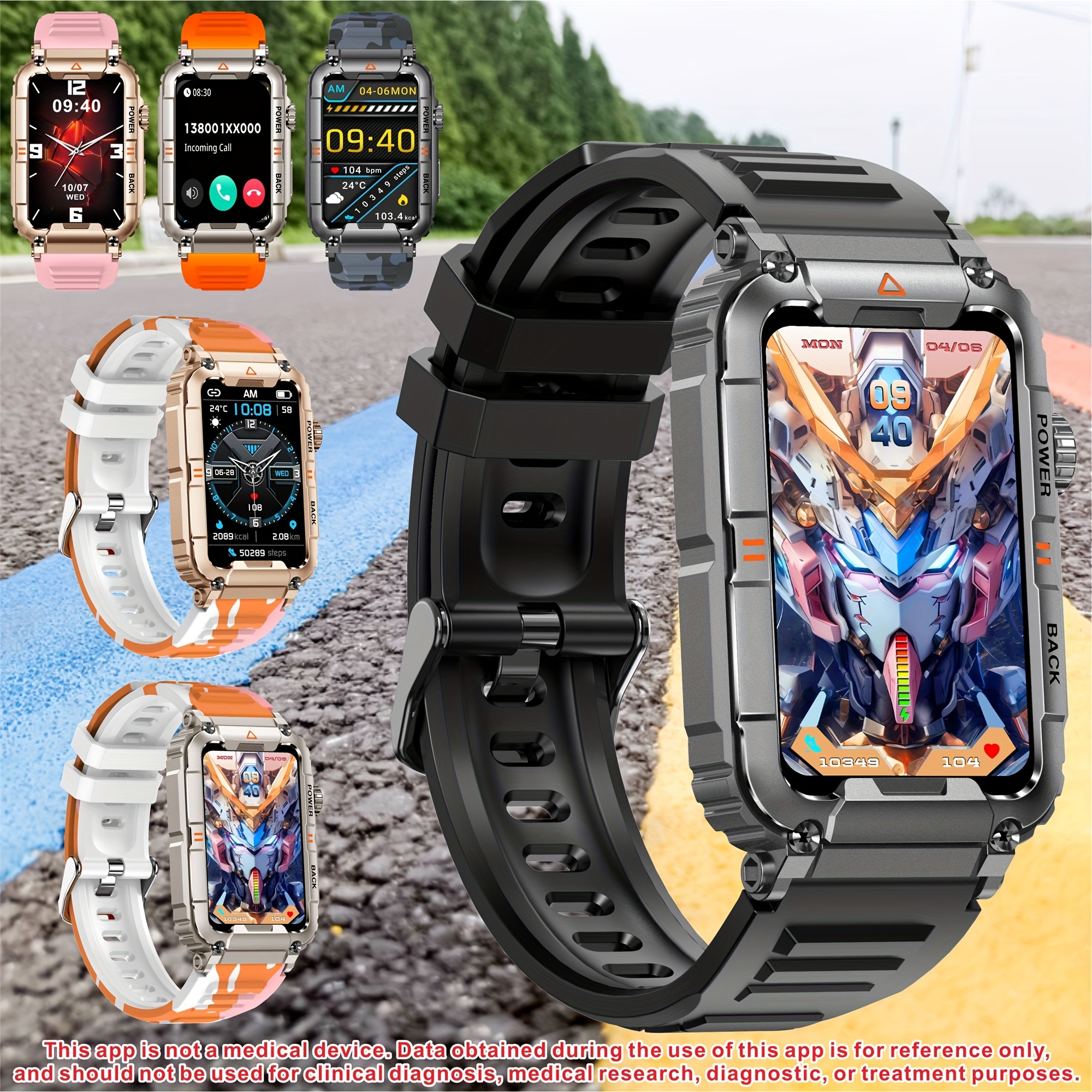 Nerunsa Smart Watch(Answer/Make Call), 1.85 Smartwatch for Men IP68  Waterproof, 100+ Sport Modes, Fitness Activity Tracker, Heart Rate