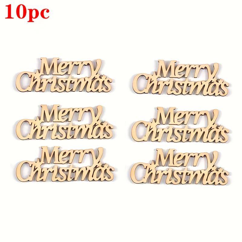 10 Wooden Merry Christmas Pieces For Diy Painting And Doodling Crafts, Wooden Ornaments And Decorations For , Weddings, Family Parties, And Birthday Decorations.