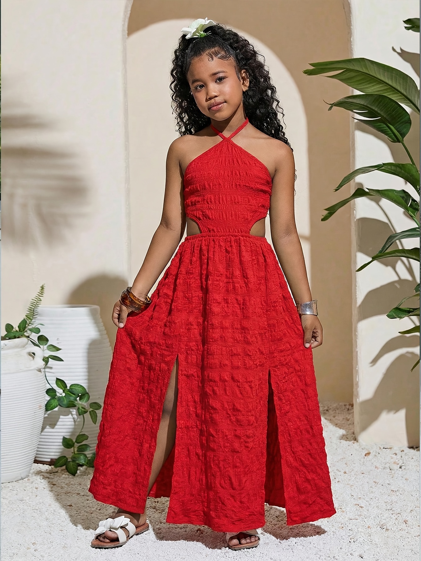 girls halter neck dress sold on Temu United States