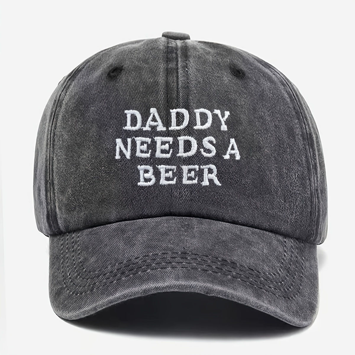 TEMU 1pc Daddy Embroidered Letter Men's Washed Baseball , All-match Style Washed Men Women Net Baseball For Outdoor Sports, Travel And Daily Wear