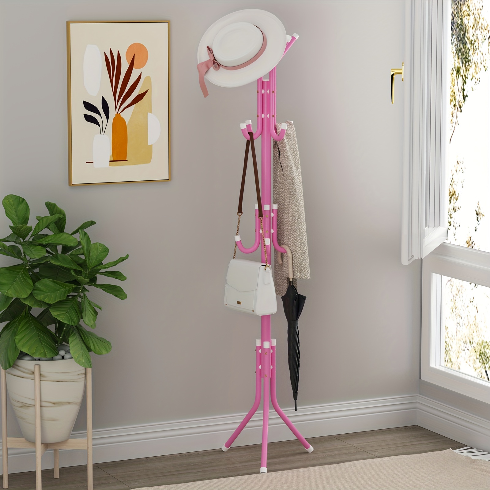 Metal Clothes Stand Hat Clothes Rack Durable Free Standing - Temu