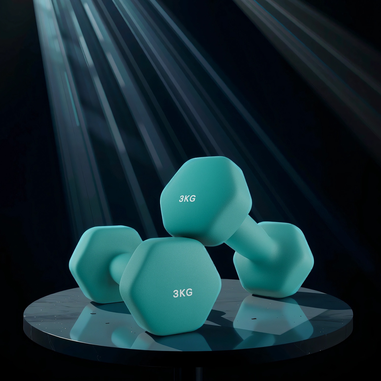 TEMU Set Of 2 Neoprene Hex Dumbbells, 2 X 3kg, With Dumbbells Bars, , Fullbody Exercise