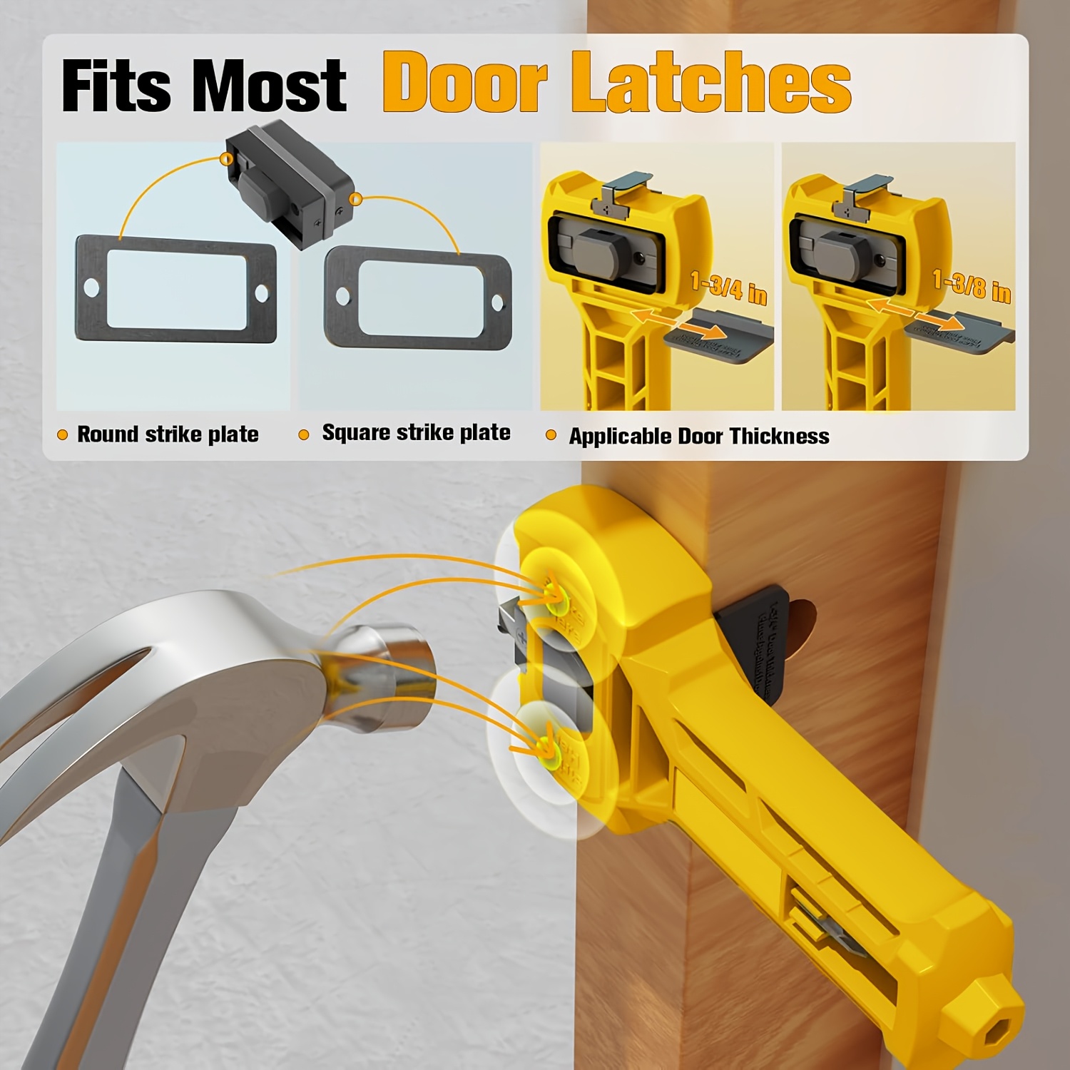 Door Lock Installation Kit with Hammering Door Clamp