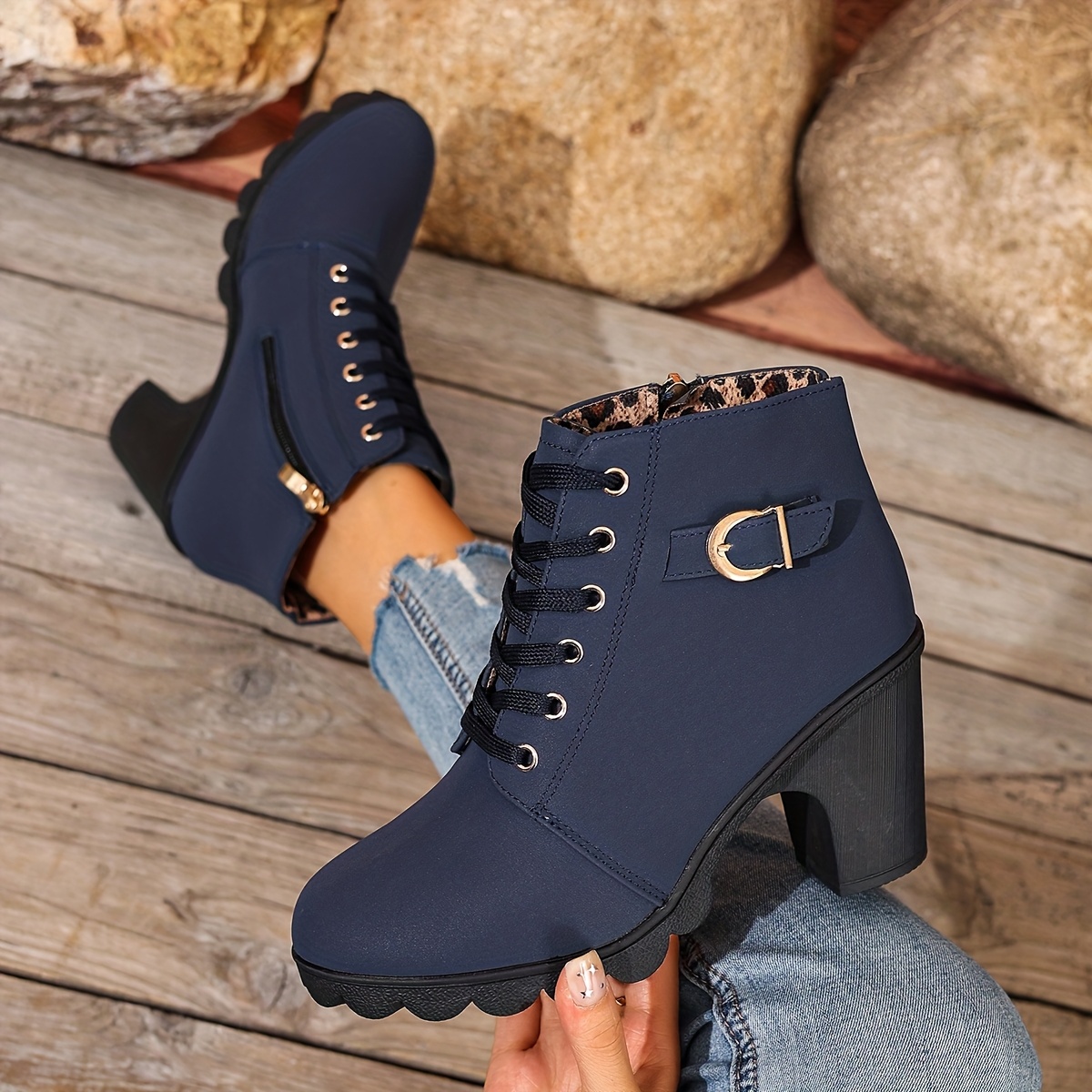 TEMU Fashionable, Sexy, Elegant, And High-heeled Ankle Boots, Suitable For All , Women Shoes