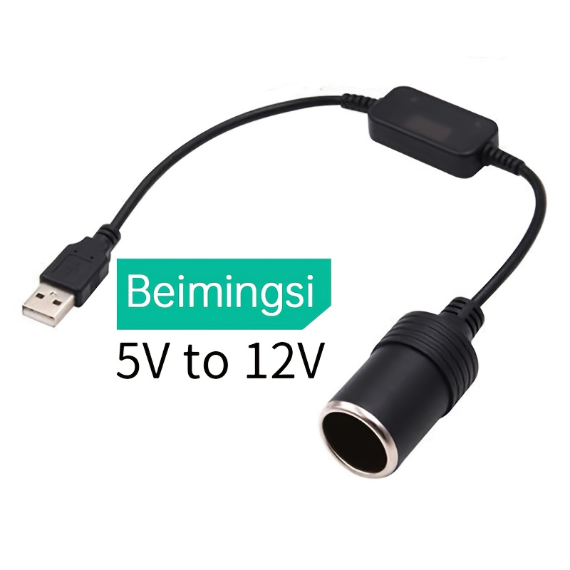 TEMU Beimingsi New Model Usb Car Socket Adapter Cable, Auto Accessory, Vehicle Power Adapter, Lightweight Converter, Sleek Adapter, Reliable Build,