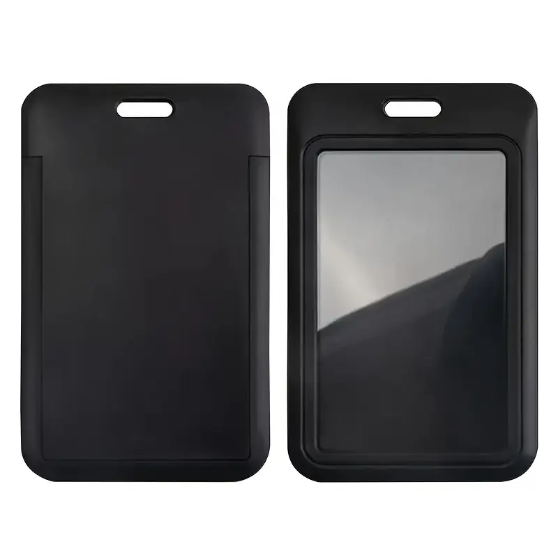 5pcs id card holders sliding hard black vertical card - Temu 5pcs id card holders sliding hard black vertical card - Temu