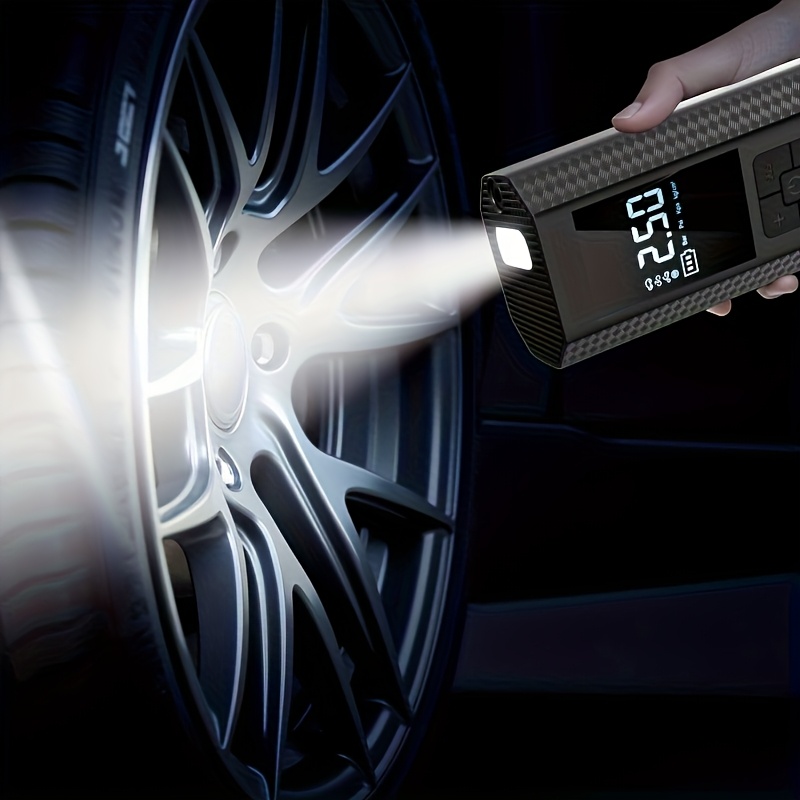 مضخة هواء محمولة 150psi مع مقياس ضغط وإضاءة led، مضخة لاسلكية ذكية سريعة بضغطة زر واحدة للسيارات والدراجات النارية والكرات والمزيد 5