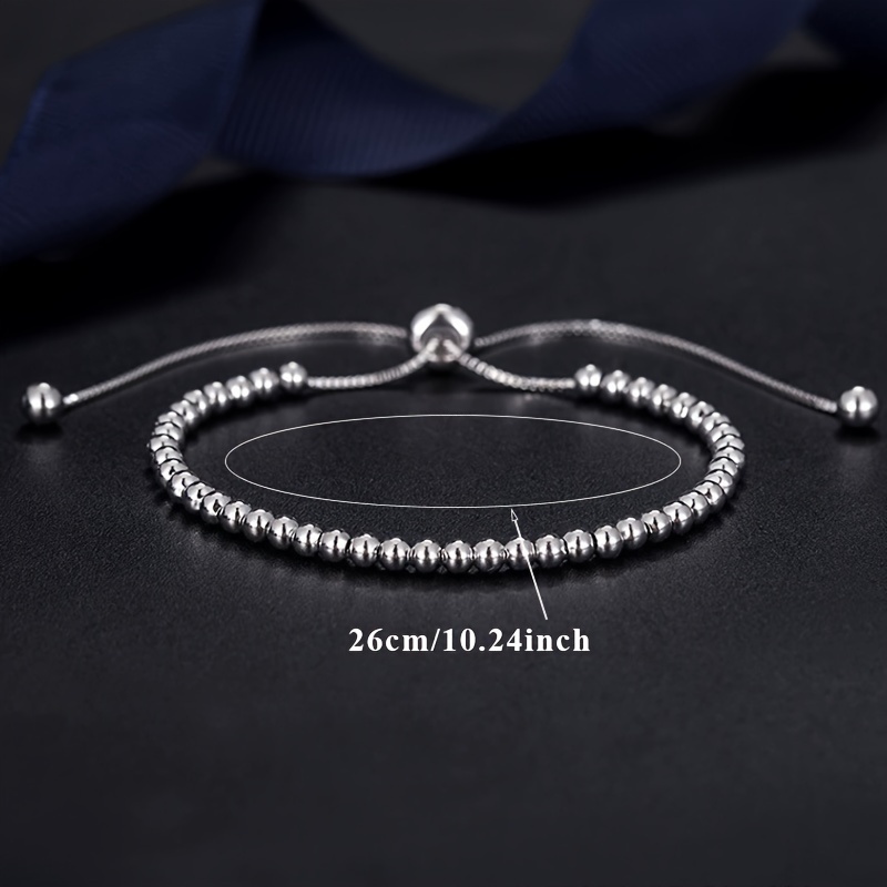 Women's S925 Adjustable Light Pearl Round Bead Bracelet