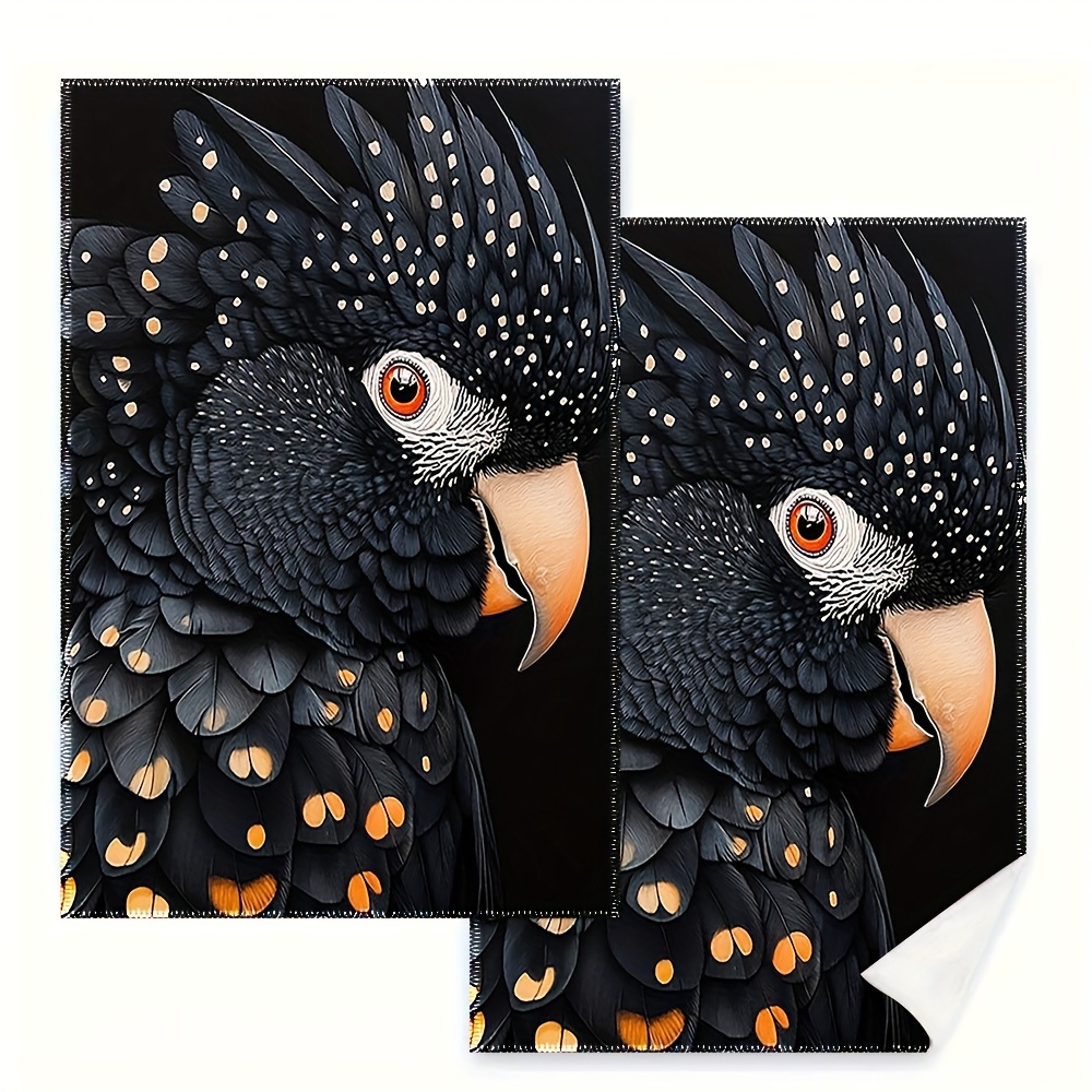 TEMU 2pcs With Orange Spots Kitchen Towels - 16x24 Inch, Polyester, Machine Washable, Contemporary Style For Farmhouse, Holiday Cooking & Bathroom
