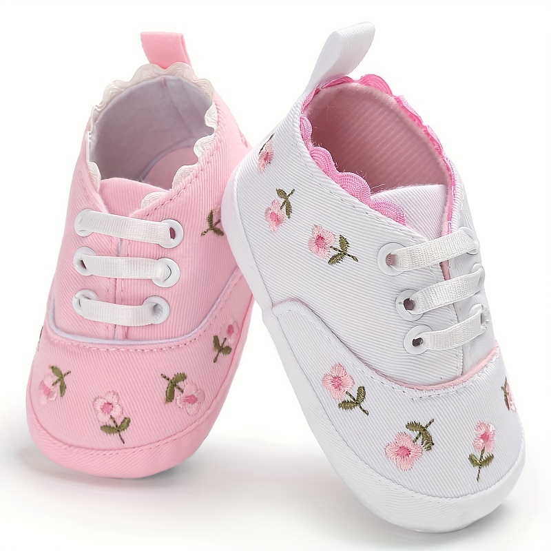 

Girl's Shoes With Embroidered Flowers For Spring Fall, Trendy Sweet Shoes
