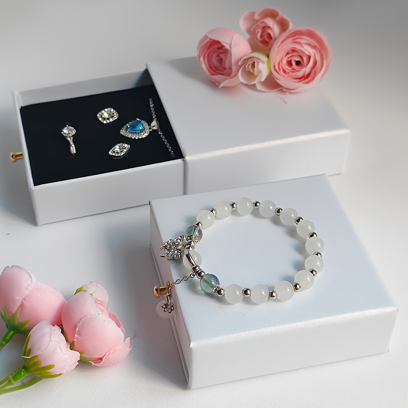 16pcs fashion minimalist drawer jewelry boxes paper material with velvet interior suitable for storing necklaces bracelets rings pendants earrings studs   great for jewelry display souvenir or gift packaging a surprise gift for girlfriend Product details 3