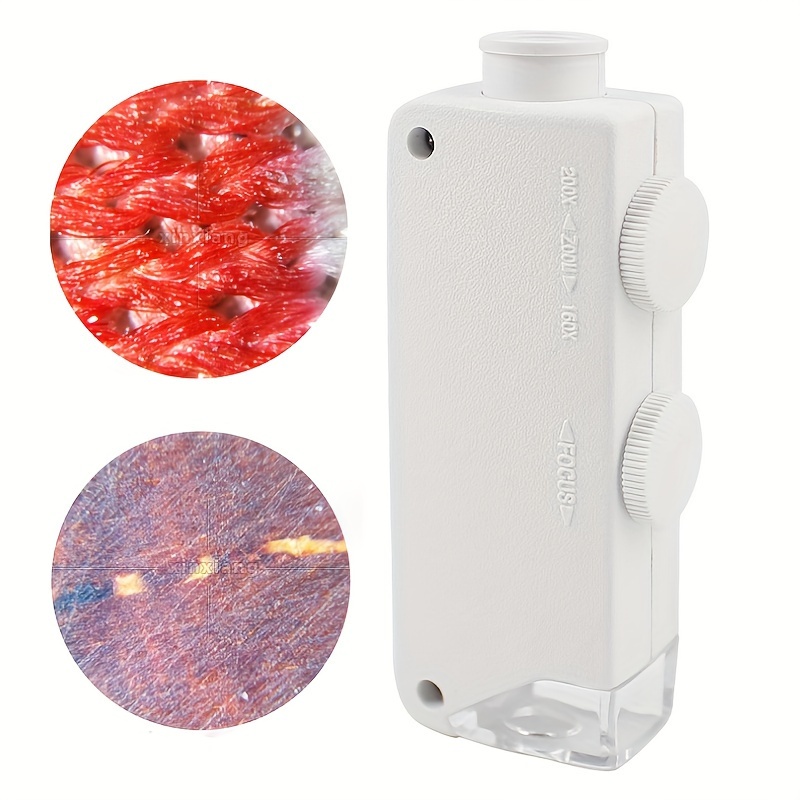 Mini Microscope Portable 60X Mini Pocket Microscope with LED Light,with LED  Light,Glass Pocket Microscope Currency, and Hobbyists for Jewelry