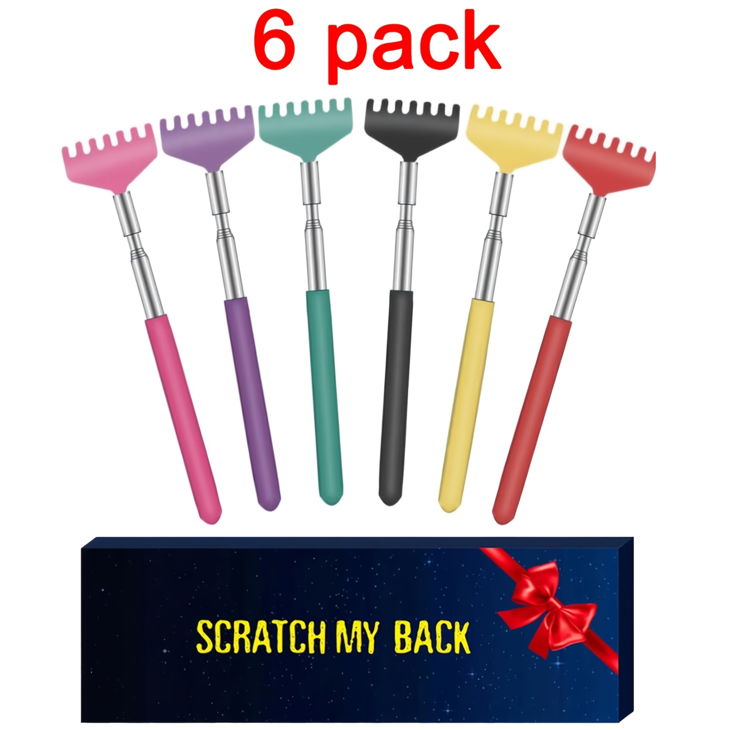 TEMU 1 Pack/6 Pack Extendable Back Scratcher, Christmas Gifts For Men Women Teens, Stocking Stuffers For Men Women Teen, White Eleant Gifts For