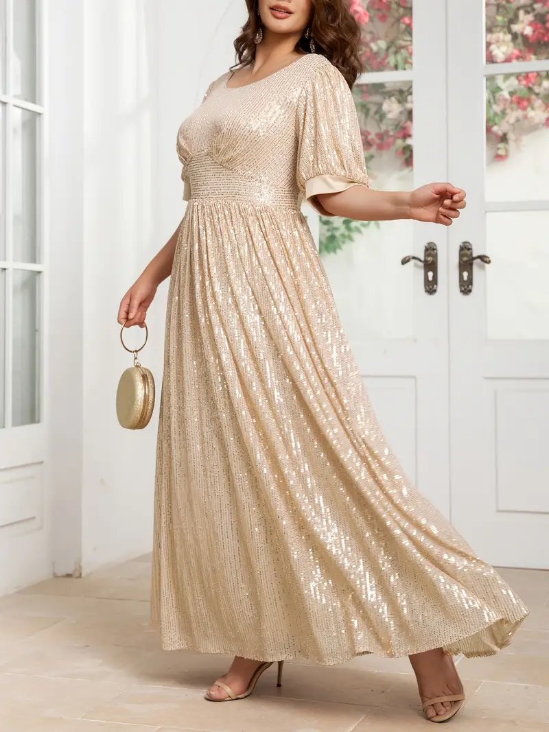 plus size plus size sequin mother bride dress elegant a line - Temu plus size plus size sequin mother bride dress elegant a line - Temu
