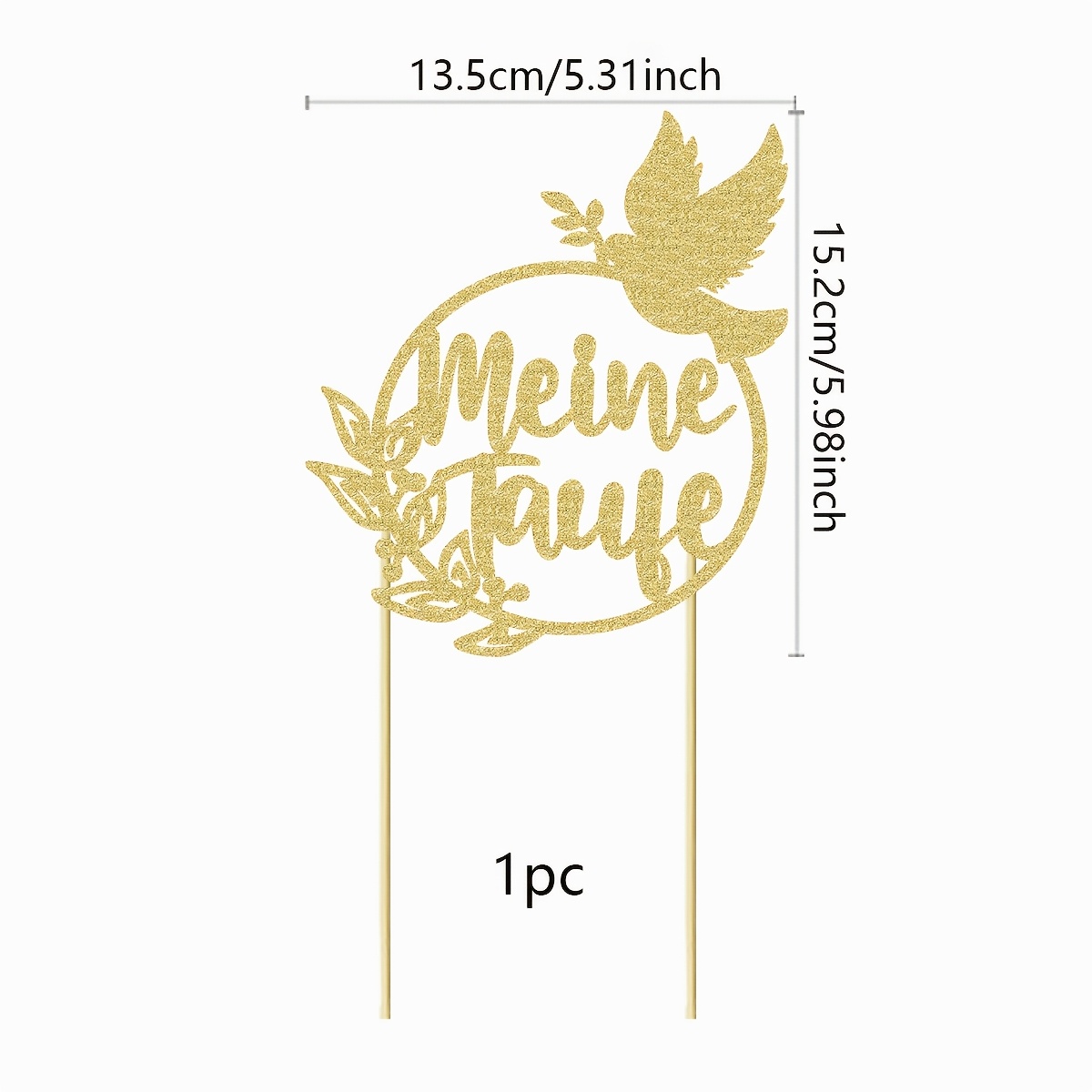 1pc German Meine Taufe Cake Toppers First Holy Communion Baptism Cake Picks For Religious God Baptism Theme Party Cake Decorations Supplies