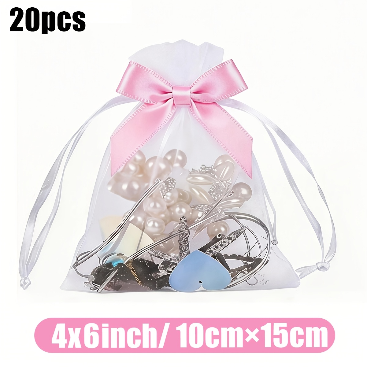 TEMU Regalo /Lui 20 pezzi 4"X6" (10Cm X 15Cm) Grandi Sacchetti in Organza | Sacchetti Regalo con Multicolore per Bomboniere