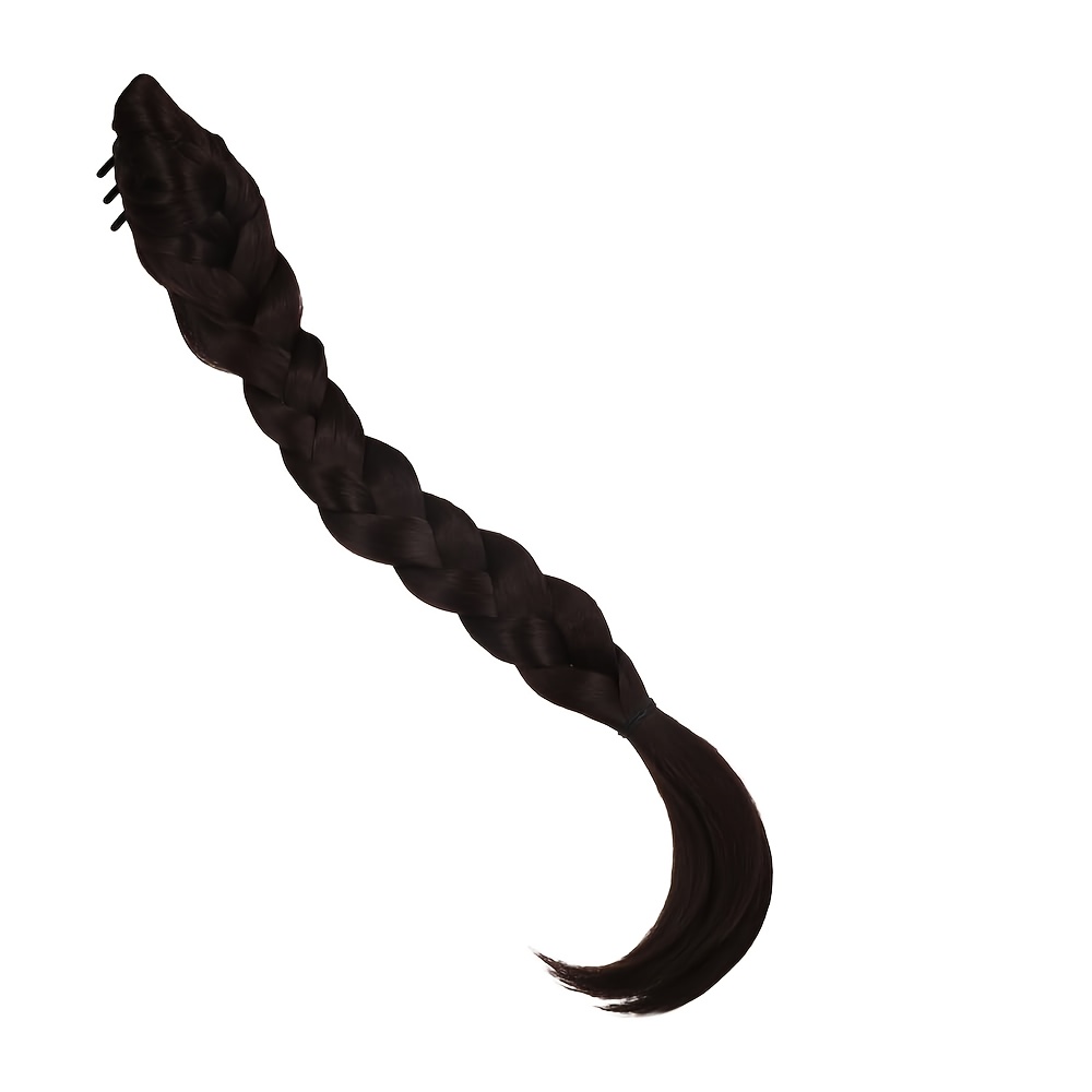 synthetic high ponytail braid extension clip in half tied long curly hairpiece natural fluffy new chinese style braided twist high temperature fiber safe clips for all hair type details 5