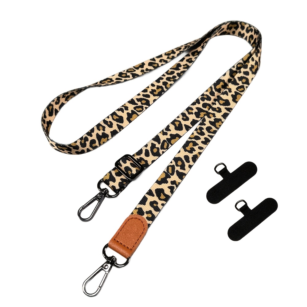 Style Leopard Print Phone Lanyard Adjustable Crossbody Strap Non-constricting Neck Hanging Long Rope Anti-loss Rope For Photography All Models
