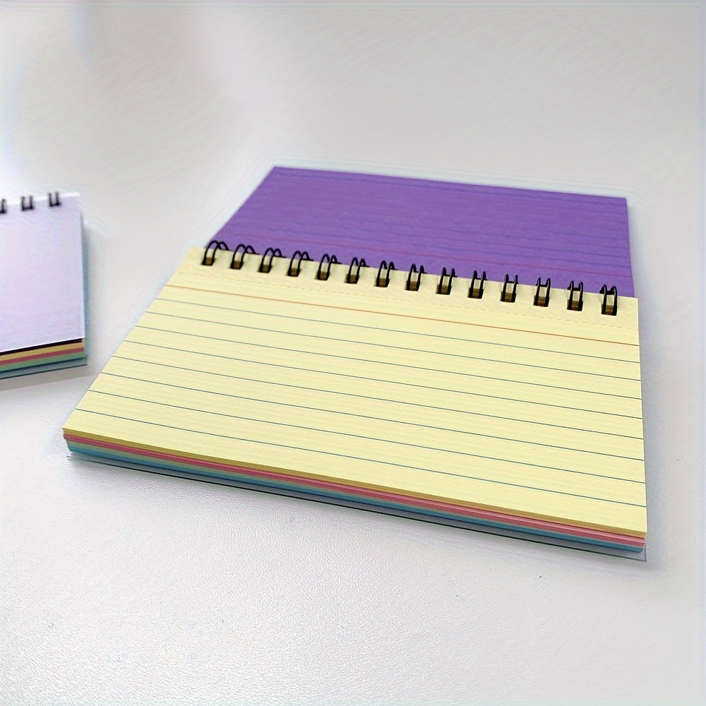 TEMU a Spirale Assemblato a Colori, Portatile e Personalizzato, Dimensioni 12.5Cm/4.2Inch*7.5Cm/2.95Inch, 10 Fogli di Ciascun , un Totale di 50 Fogli