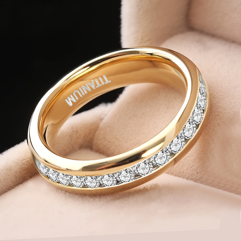 Inel pentru femei din oțel de titan, lățime 4mm, bijuterii unisex pentru nuntă și logodnă, cadou de Crăciun și aniversare