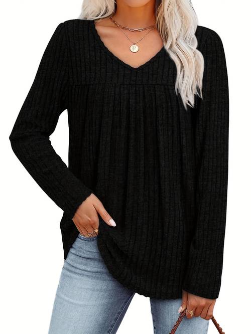 womens long sleeve v neck lightweight casual pullover top with front fashionable thin sweater