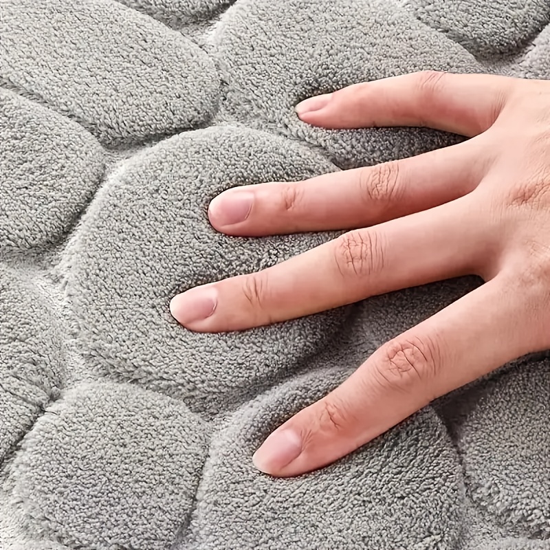 luxury memory foam bath mat soft non slip quick dry polyester rug for bathroom floor plush coral fleece   details 1